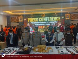 Kapolda Sulsel Tekankan Komitmen Pemberantasan Narkoba Dan Perlindugan Anak Dalam Press Conference