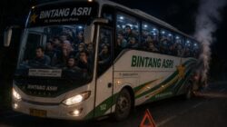Diduga Gunakan Kendaraan Tak Layak Pakai PO Bintang Asri Berpotensi Ancam Keselamatan Penumpang.